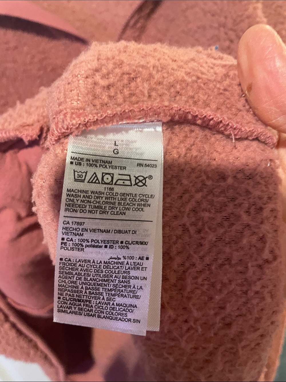 Old Navy Dusty Rose Teddy Sherpa Quarter-Zip Jacket - Picture 4 of 5